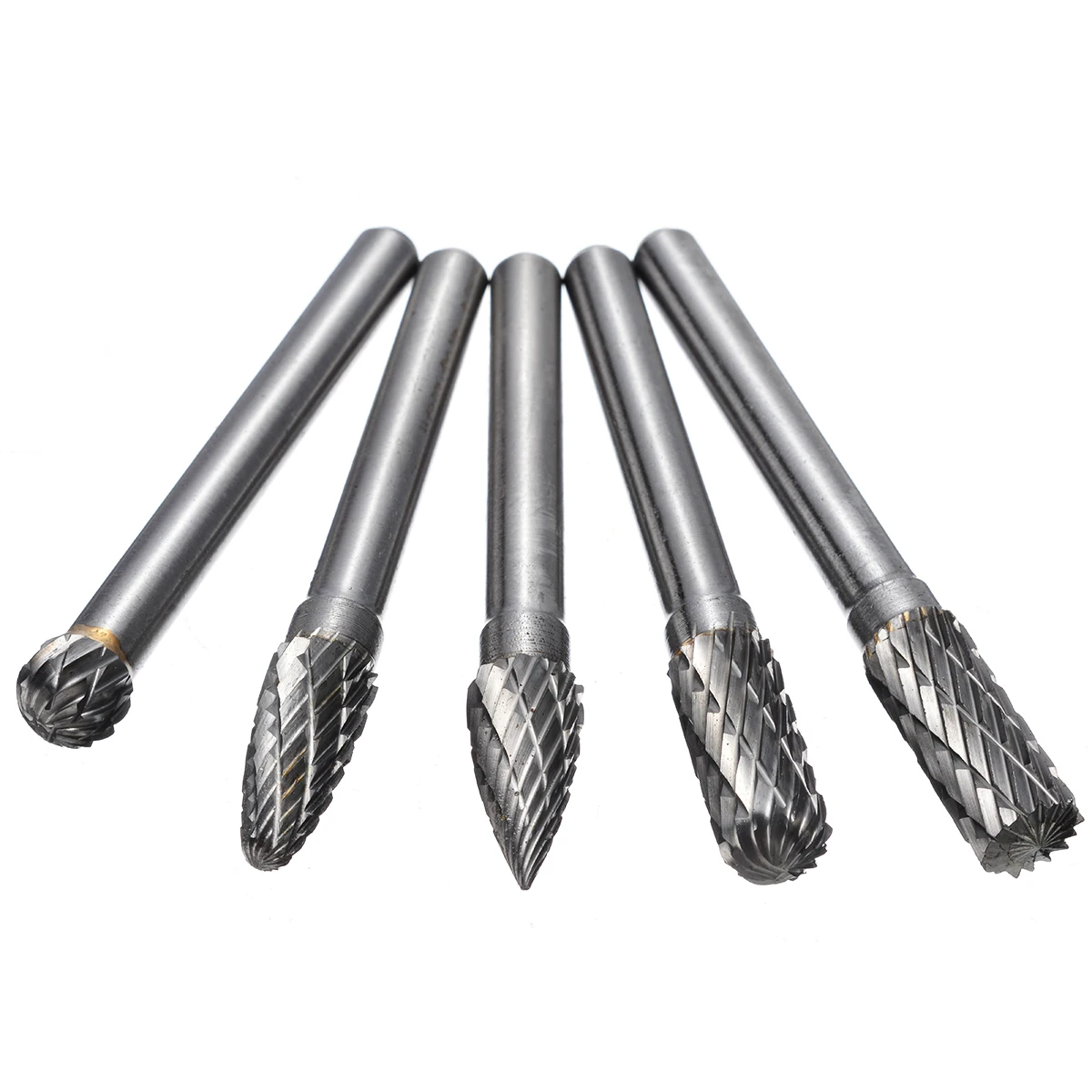 Miglior 5pcs 6 millimetri Gambo In Carburo di Tungsteno Rotary Point Burr Die Grinder Bit Set 50 60 millimetri di Lunghezza Per utensili elettrici