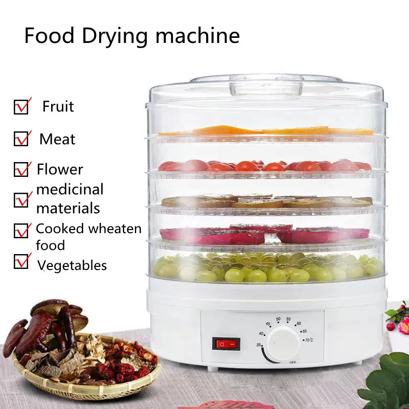 Fruit Dryer Vegetables Herb Meat Drying Machine Household Food Dehydrator Pet Meat Dehydrated Snacks Air Dryer With 5 Trays 220V layers drying net for herbs hanging basket folding dry rack herb drying net dryer bag mesh for flowers buds plants organizer