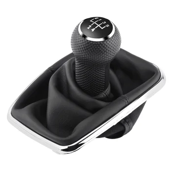 

Black Synthetic Leathe 5 Speed Gear Knob Gaiter Full Kit Gear Shift Knob Gaiter Cover Frame For Golf4/Jetta/Bora 1999-2004