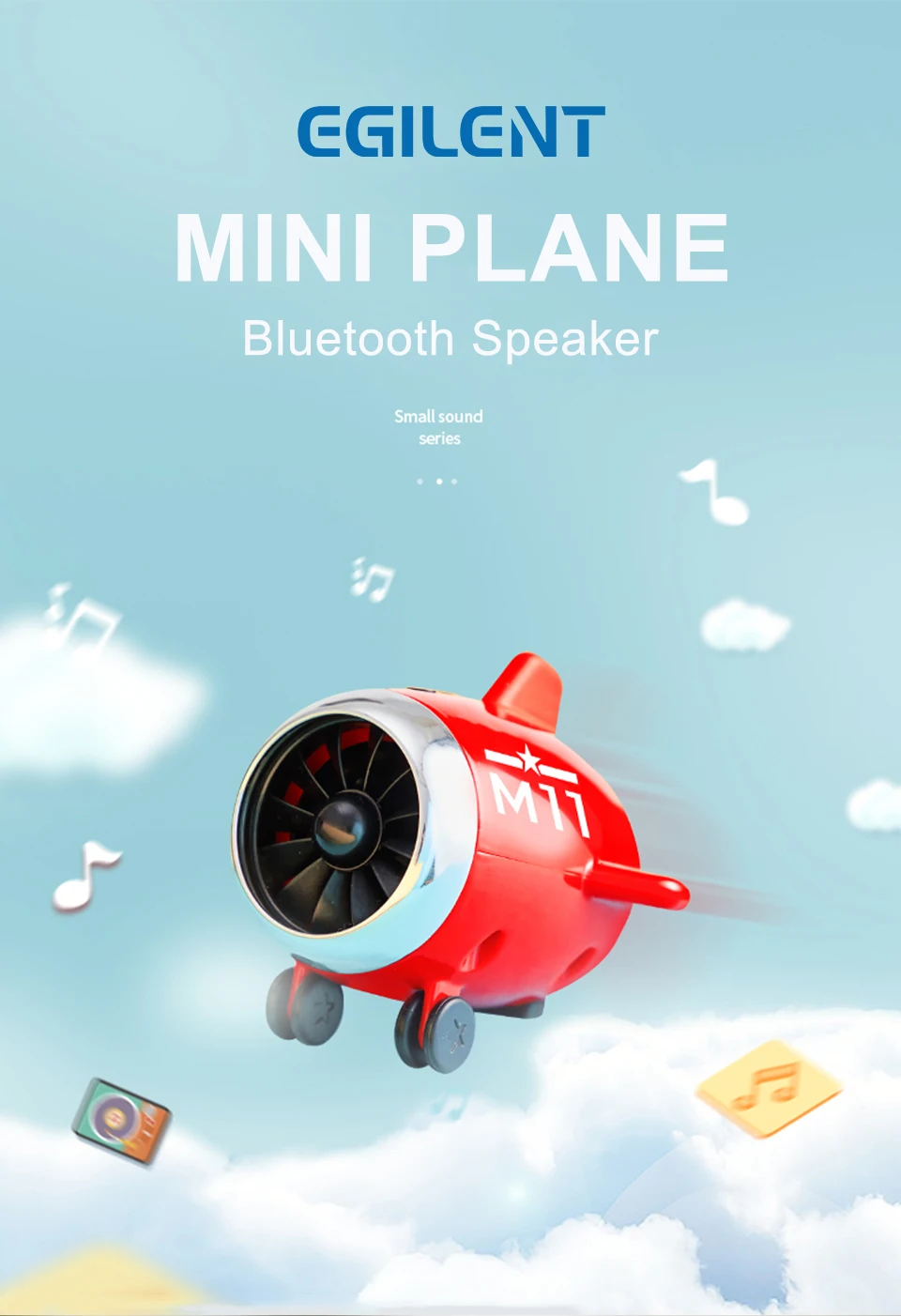 Мини портативный Bluetooth динамик TWS Встроенный микрофон в форме самолета сабвуфер полный диапазон батарея НЧ динамик беспроводной динамик HiFi