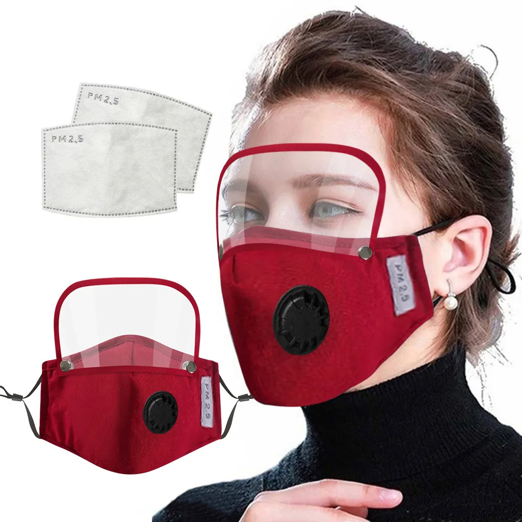 Face Mask Adults Unisex Outdoor Dustproof Mask Face Protective Eyes Shield Filters Washable Reusable