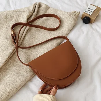 

New Retro Fashion Saddle Bag Textured Western Style Single Shoulder Messenger Bag Women's Bag