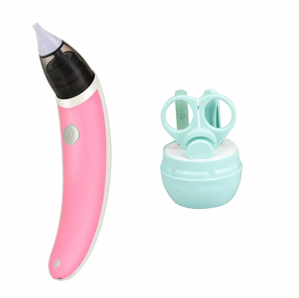 Pink-with gift Детский носовой аспиратор, Электрический Очиститель носа, очиститель для новорожденных, оборудование для нюхания, безопасный гигиенический аспиратор для носа - Цвет: Pink-with gift