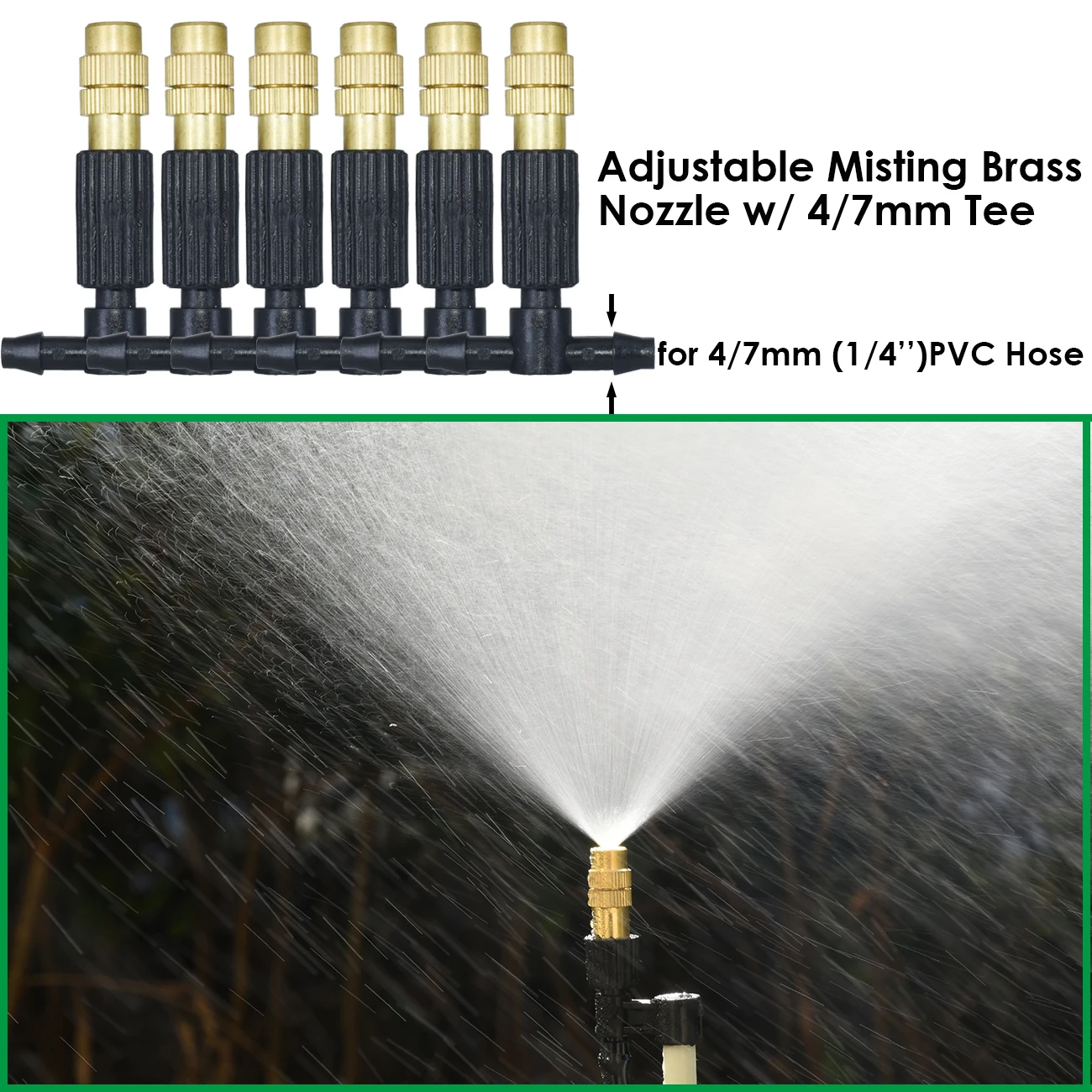SPRYCLE 5-50m Greenhouse Garden 1/4" Hose Automatic Micro Watering Kit Drip Irrigation System Adjustable Brass Atomizing Nozzle