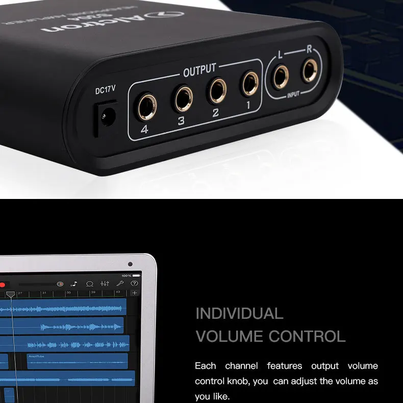 Alctron Portable 4 channel Headphone Amplifier S304 Independent Headphone Distributor Professional Recording Studio Reduce Mix
