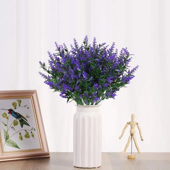 

Artificial Lavender Flowers Plants 6 Pieces,Lifelike Uv Resistant Fake Shrubs Greenery Bushes Bouquet To Brighten Up Your Home K