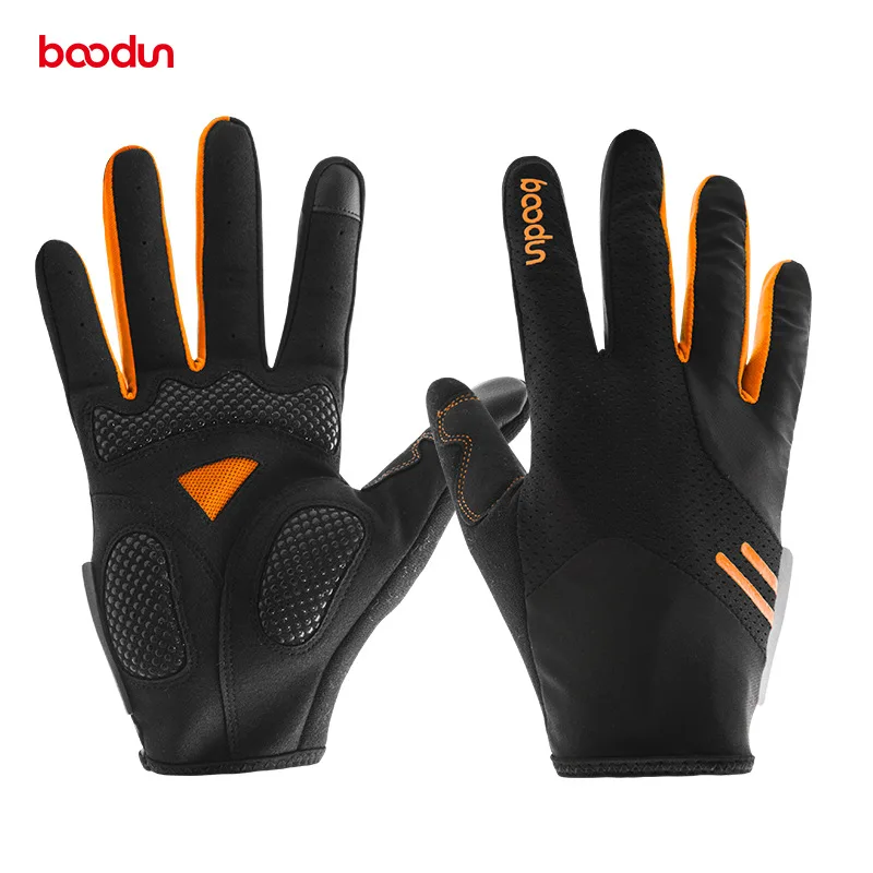 Перчатки унисекс для велоспорта, мужские и женские перчатки для горного велосипеда, велосипедные перчатки с сенсорным экраном, полный палец, спортивные перчатки для фитнеса, перчатки и варежки XL - Цвет: C Orange