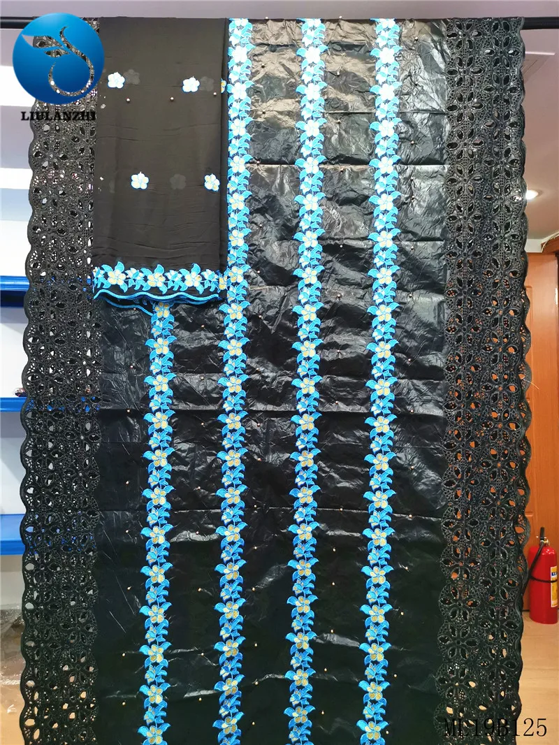 LIULANZHI Базен африканские ткани 5+ 2 ярдов вышивка бисером riche getzner ткань высокого качества Нигерия Базен кружева ML19B125