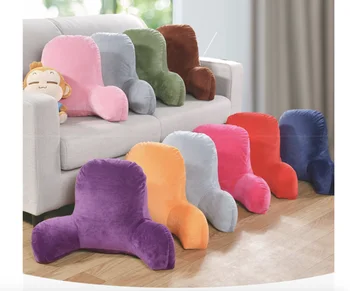 Large Bedrest Hollow Cotton Reading Pillow With Arms and Removable Cover for Home Office Back Pain Relief