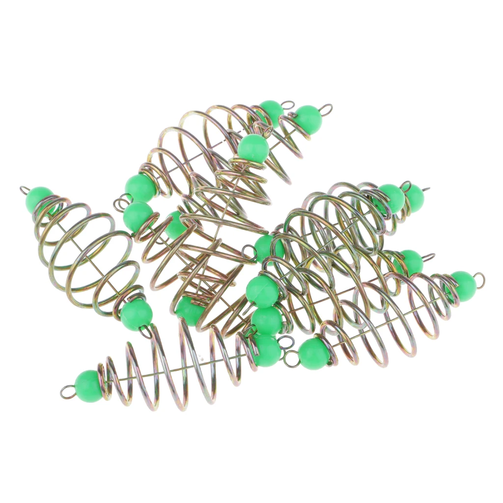 10 pcs Carp Fishing Feeder Spring Inline Fishing Feeder Bait Thrower Lead Sinker Coarse Fishing Carp Fishing Tackles 4.5x1.5cm