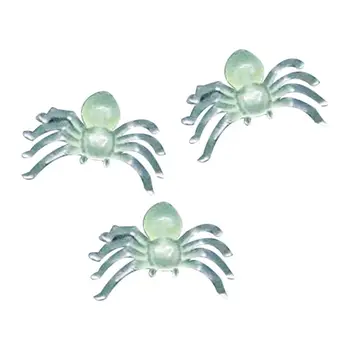 

50pcs 2x1.4cm Plastic Black Spider Halloween Decoration Festival Supplies Funny Prank Toys Decoration Realistic Prop(Luminous)