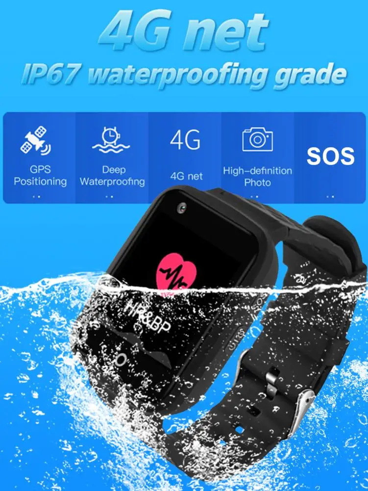 4G Smart Elder Mobile Phone Watch Heart Rate Blood Pressure Monitoring Smart Bracelet Waterproof Children GPS Sports Watch Track