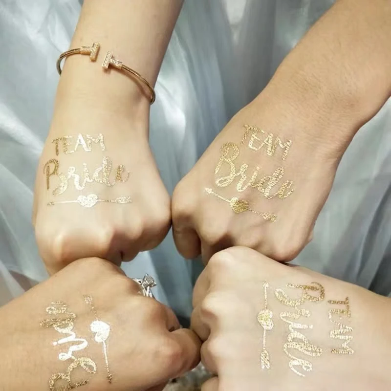 1pc Bacheloratee Party Hen Night Tattoo Sticker Team Bride Bridesmaid Tribe Squad Temporary Tattoo Bride to be Wedding Supplies