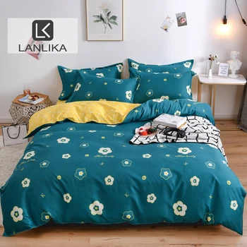 

Lanlika Bedding Set Kids Flowers Bed Cover Set Decor Duvet Cover Set Double Queen King Adult Bed Linens Flat Sheet Pillowcases