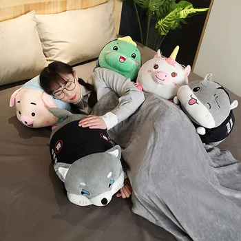 

58CM cute unicorn hamster husky dog plush toy software filled doll soft and comfortable cushion baby child toy hamster pillow
