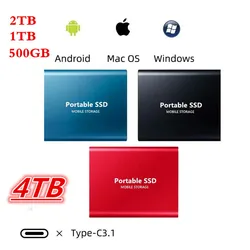 2tb ssd disco rígido externo móvel de estado sólido disco rígido usb 3.1 externo ssd typc c portátil de alta velocidade de armazenamento disco rígido