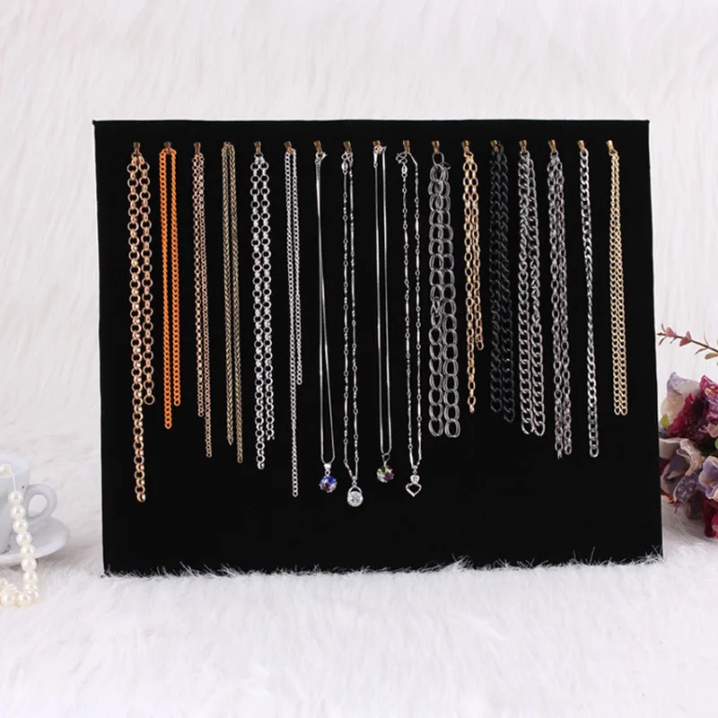 Простой 17 крючки ювелирные изделия Дисплей стенд для женщин модное ожерелье в виде подвеска на цепочке Дисплей шкафа ювелирные аксессуары
