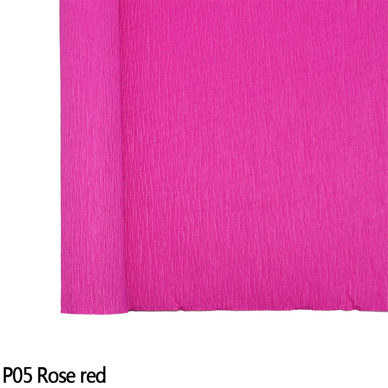 50*250 см цветной рулон гофрированной бумаги оригами Crinkled креп бумага ремесло самодельные цветы Декор подарочная оберточная бумага для дома вечерние поставки 75 - Цвет: P05 Rose red