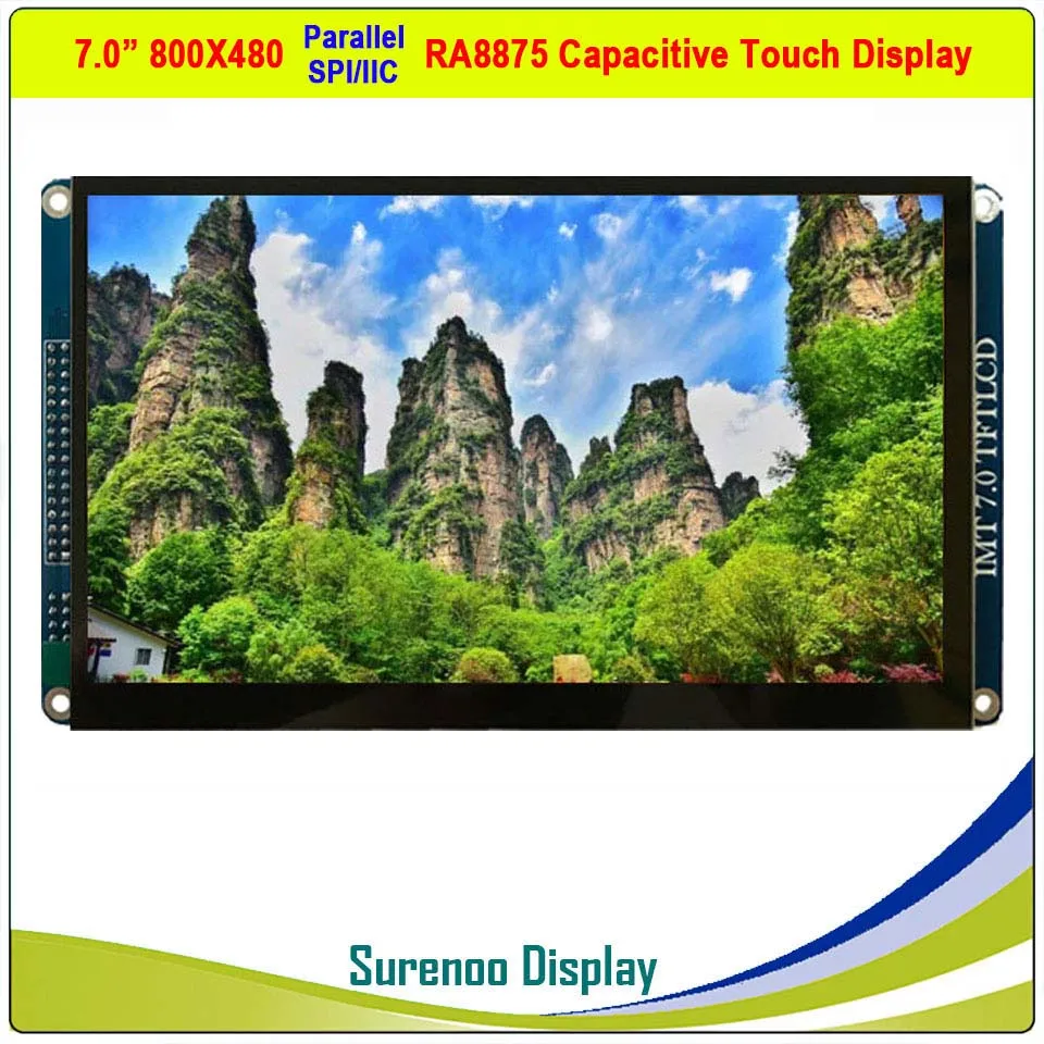 Capacitive Touch " дюймовый 800*480 RA8875 TFT ЖК-модуль дисплей экран монитор и Резистивный/емкостный сенсорный панель Параллельный/SPI/IIC/iec - Color: Capacitive Touch