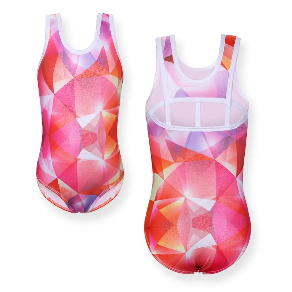 

BAOHULU 3-14 Years Girls Orange Gymnastics Leotard Soft Skin Touch Ballet Leotard Sleeveless High Quality Dance Costumes