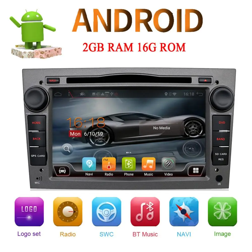 

Gray Android 9.0 2 DIN CAR GPS for opel Vauxhall Astra H G J Vectra Antara Zafira Corsa Vivaro Meriva Veda GPS DVD PLAYER Wifi