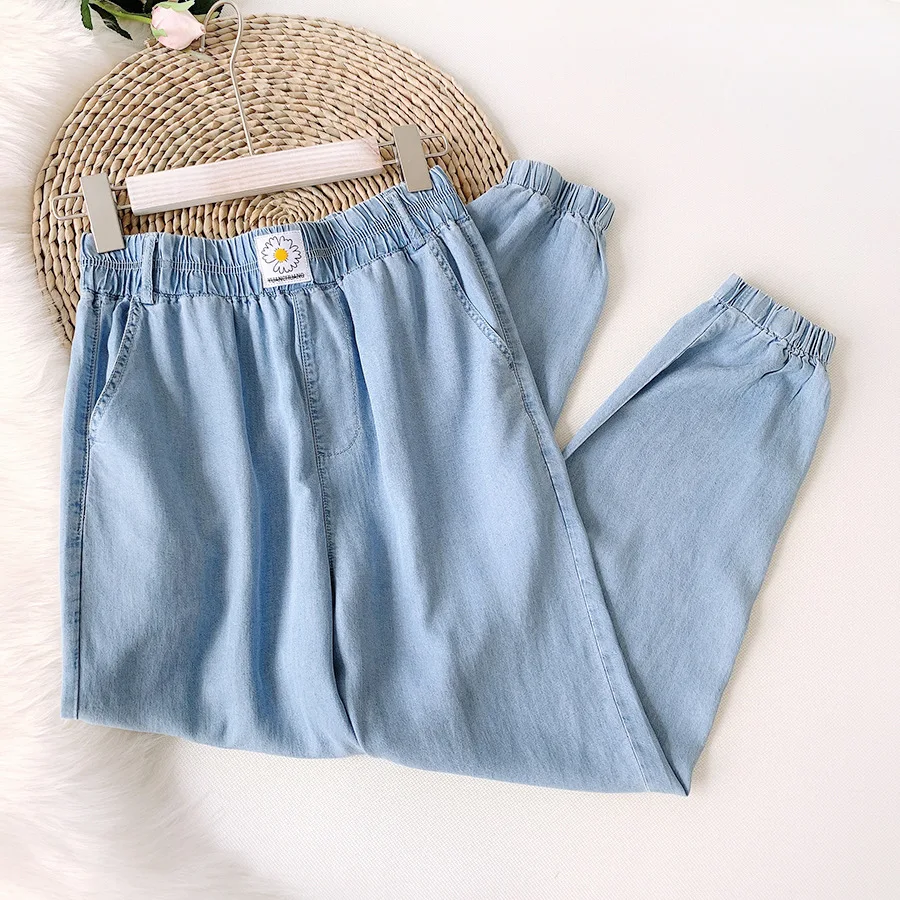 Jeans Woman High Waist Skinny Loose Thin Harlan Pants Tencel Loose Thin Ankle-Length Pants Jeans Women 2020