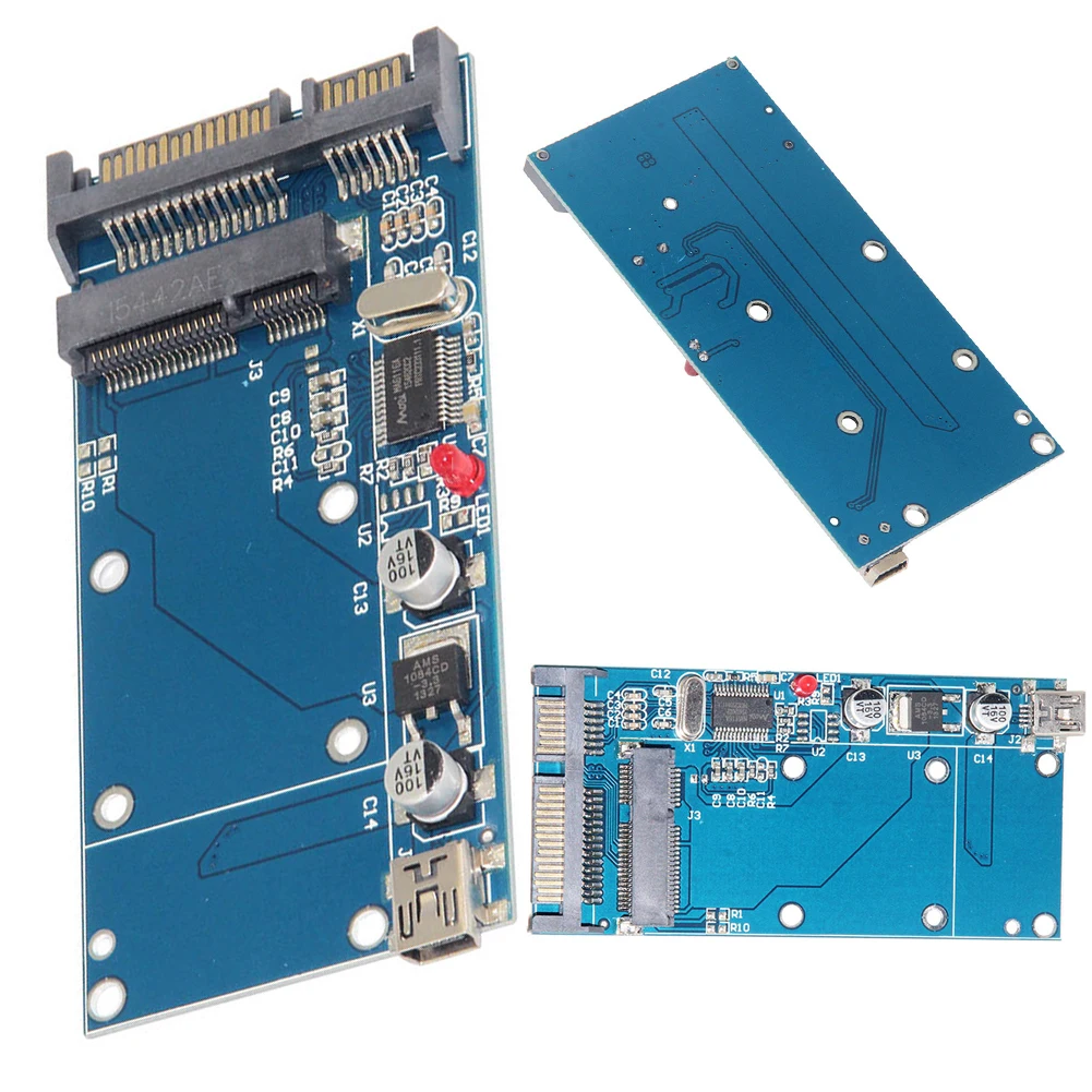 MSATA SSD Female To 2," 7+ 15 Pin SATA Male MiniB 5pin конвертер карта