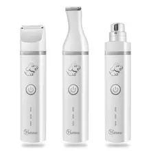 HATTEKER триммер для собак профессиональные ножницы для стрижки домашних животных 3 в 1 USB перезаряжаемая Беспроводная стрижка для домашних животных Машинка для стрижки волос