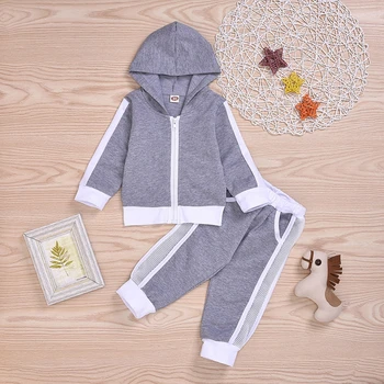 

Kids Baby Girl Boy Sports Outfits 6M-4Y Long SleeveSolid Hooded Tops Sweatshirt Pullover Mesh Sweatpants Outfit Casual Clothes