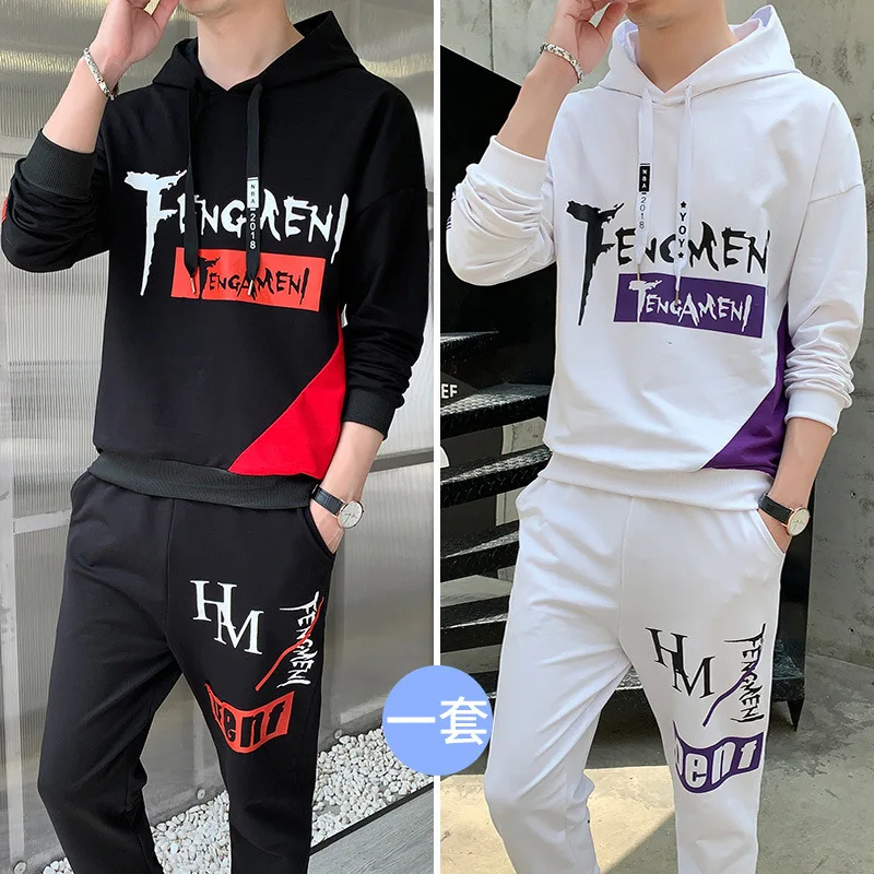 

[Have Quality Inspection Report] Hoodie Suit Men's Autumn Sports Handsome Clothes a Set of T020 P88