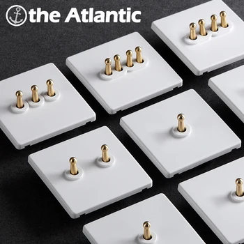 

Retro Brass Toggle Light Switch 1 2 3 4 Gang 2 Way White Matte Plastic Frame Wall Power Lever Switch Lamp Light 10A 250V