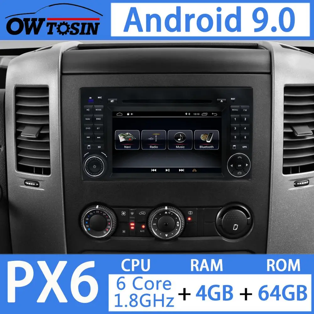 Sale 7"Android 9.0 PX6 4G+64G Car Multimedia Player For Mercedes Benz Sprinter W169 W245 W906 B200 Viano Vito W639 Sprinter GPS Radio 1
