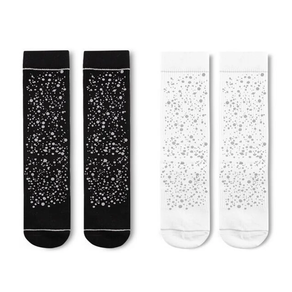 Women Mens Moisture Wicking Cotton Crew Socks Reflective Athletic Sports Work Boot Hiking Workout Training Socks