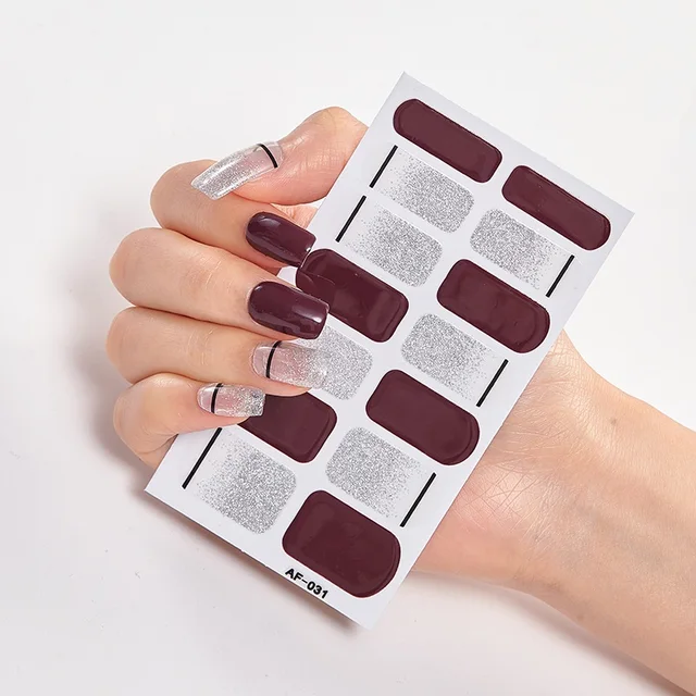 Full Cover Nail Stickers Nail Polish Nail Decoration Nails Sticker Designer Self Adhesive Nail Sticker Creative Nailart Sticker AF031