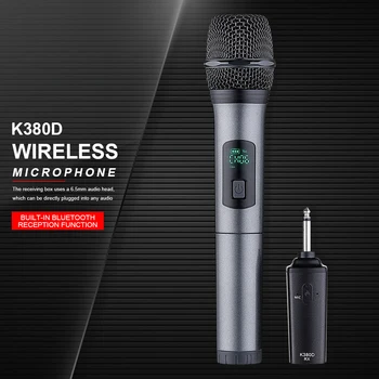 

K380D Wireless Microphone Professional Karaoke Mic Speaker Handheld Microfone Player Singing Recorder Mic Mini Home KTV