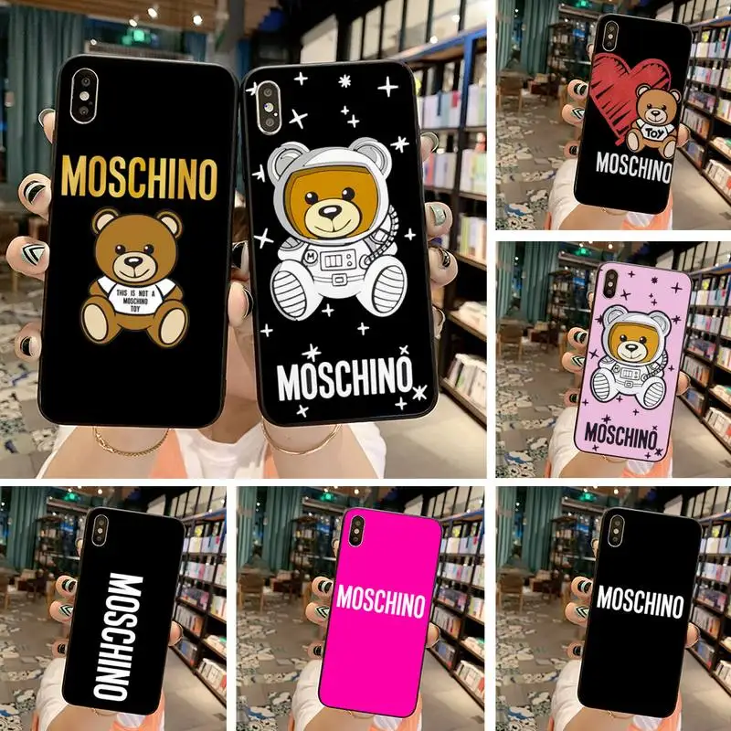 Cute Cartoon Moschino Bear Phone Case For Iphone 12 Pro Max Mini 11 Pro Xs Max 8 7 6 6s Plus X 5s Se Xr Case Aliexpress