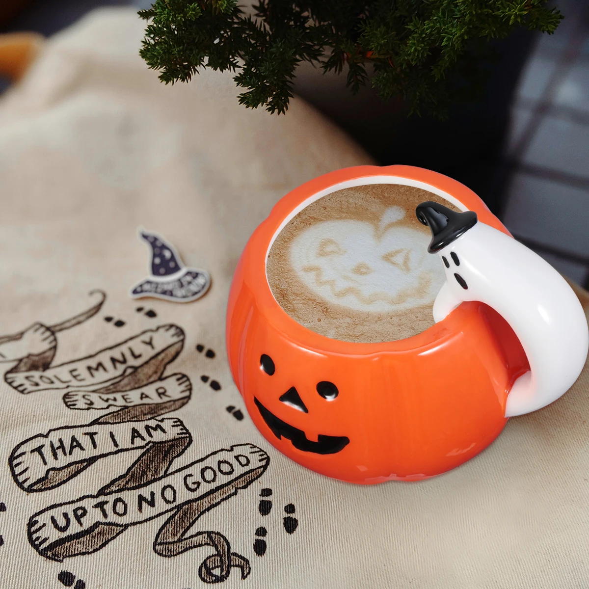 1pc Ceramic Mug Festival Creative Fashionable Stylistic Halloween Mug Pumpkin Coffee Cup Ceramic Cup for Home Bar Office Coffee
