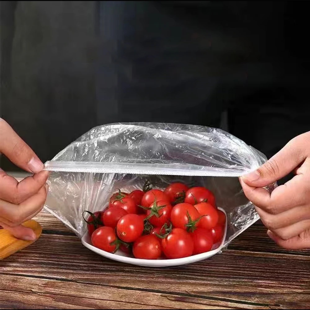 Disposable Food Cover Plastic Wrap Elastic Food Lids For Fruit Bowls