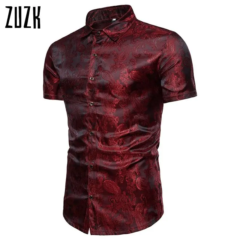 Прямая поставка летняя мужская рубашка с коротким рукавом и принтом | Мужская