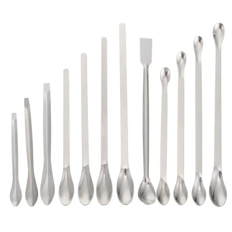 15Pcs 16cm/20cm/30cm Lab Double-Head Stainless Steel Drug Reagents Sample Spatula Weighing Spoon | Канцтовары для офиса и дома