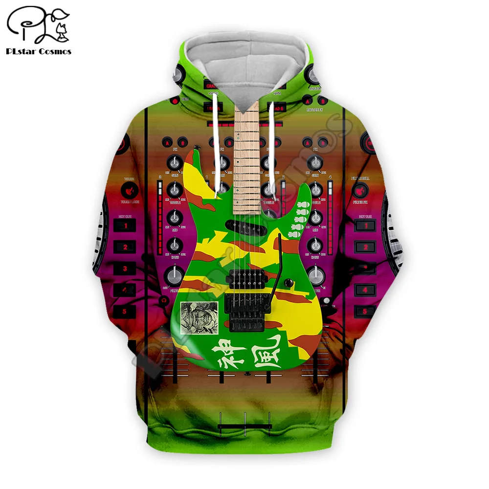 

Men Hip Pop Electric Guitar 3D Print DJ singer Hoodies Sweatshirt unisex pullover Harajuku zipper coat women trippy tshirt vest
