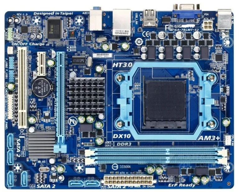Материнская плата GIGAB для настольного компьютера б/у 760G DDR3 AM3/AM3 + 16G VGA USB2.0 78LMT-S2 S2P |