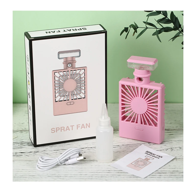 USB Charging Cooling Fan Perfume Bottle Humidifier Fan Spray Water Meter Fan New Arrival fashion