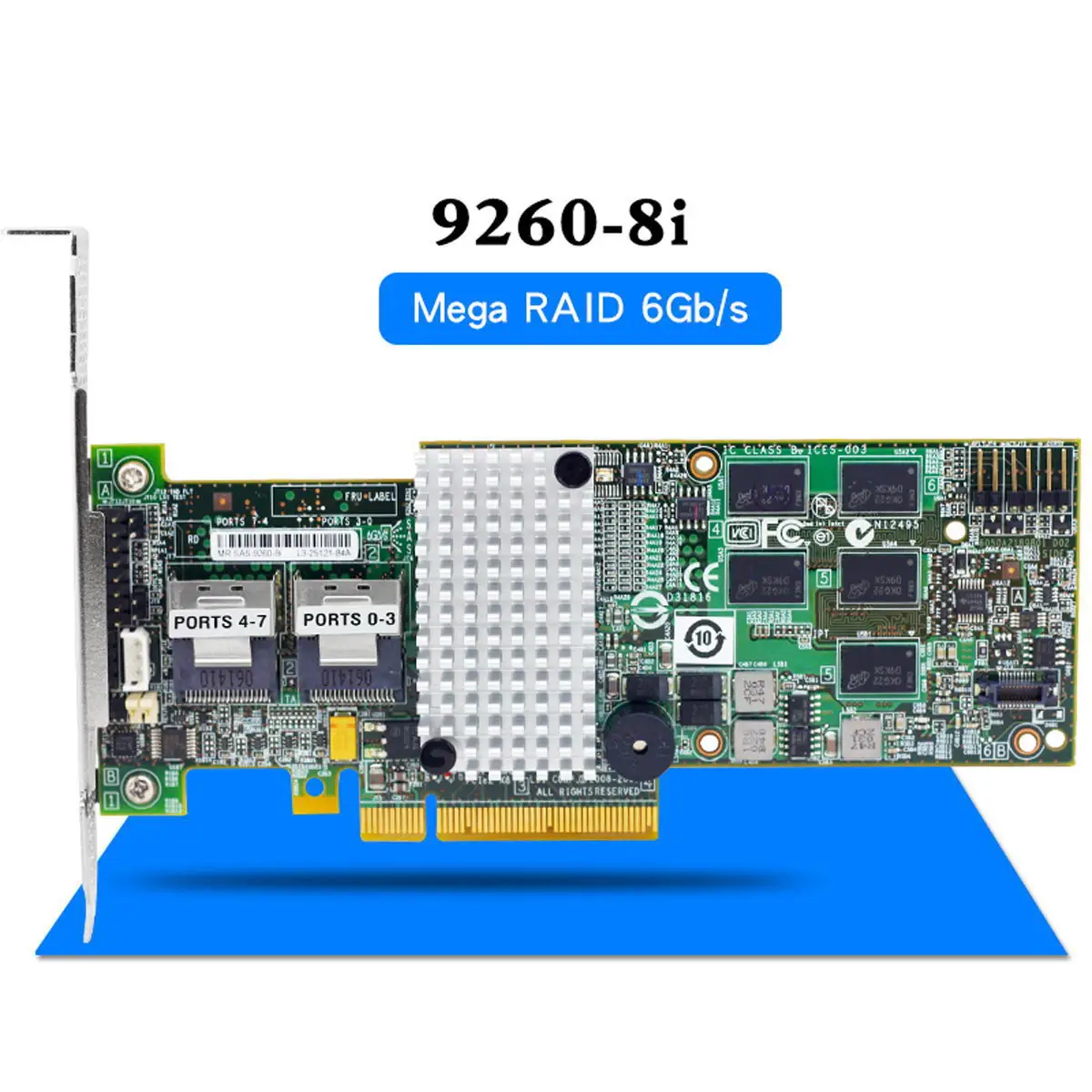 Плата контроллера CYSM LSIMegaRAID SAS LSI 9260-8i LSI00198 8 портов 512 МБ кэш SFF8087 6 ГБ RAID0.1.5.6 PCI-E 2,0X8