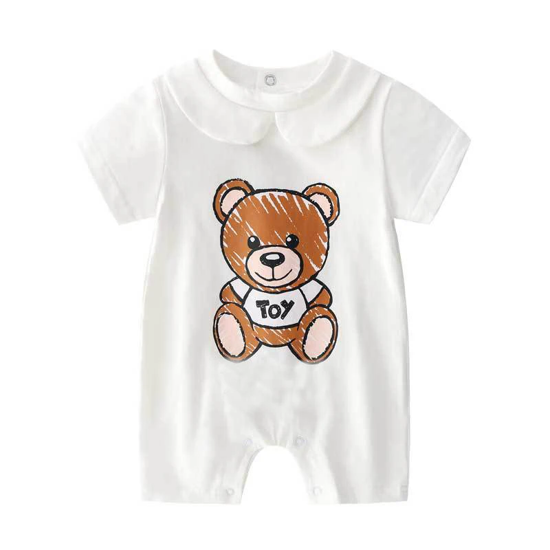 baby clothes cheap New Summer fashion newborn baby clothes Letter cartoon style Unisex cotton short sleeve baby boy girl romper 0-24 months Baby Bodysuits are cool Baby Rompers