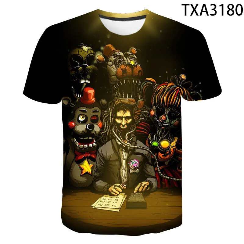 Футболка для мальчиков и девочек Fnaf Повседневная футболка с коротким рукавом 3D