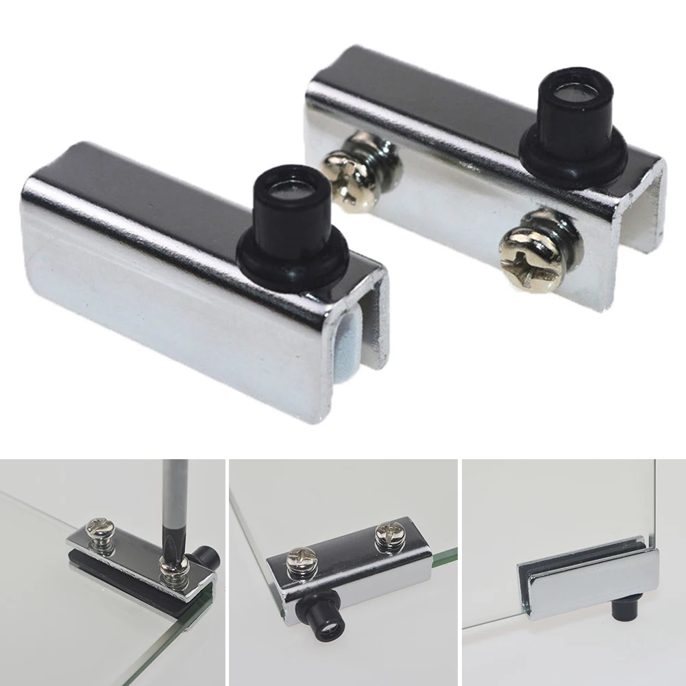1 pair Glass Door Pivot Hinge Cabinet Clamp Hinge Anti-Corrosion Metal Ironmongery Flush-fitting Wardrobe TV Cabinets Bookcases stainless steel hinges door hinges