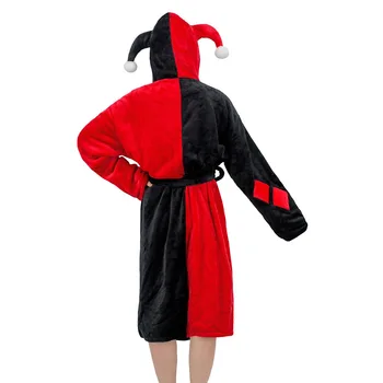 

Birds Of Prey Cosplay Suicide Squad Harley Quinn Bathrobe Costume Adult Sleepwear Pattern Plush Robe Gifts