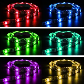 

1-5m LED Strip Light RGB Waterproof SMD 5050 5V Rgb Diode Flexible Ribbon Contoller Luces Led Cocina Led Lights Solar Lamp 30led