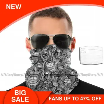 

Horror Grimace Mouth Face Mask BITE ME Roses And Orchids Facial Mask Cool with 2 Filters Polyester Mask